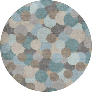 Dalyn Kenner KN9 Turquoise Area Rug Round Main Image