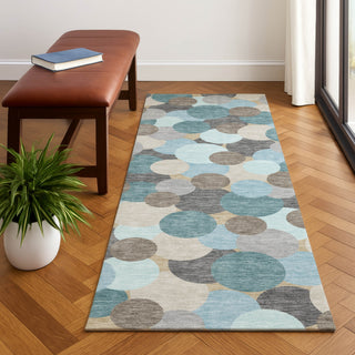 Dalyn Kenner KN9 Turquoise Area Rug Runner Lifestyle Image Feature
