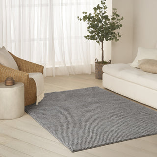 Nourison Pure Knots KNT01 Grey Area Rug by DKNY Corner Image