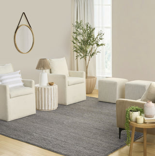 Nourison Pure Knots KNT01 Grey Area Rug by DKNY Corner Image