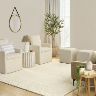 Nourison Pure Knots KNT01 Ivory Area Rug by DKNY Corner Image