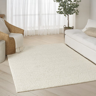 Nourison Pure Knots KNT01 Ivory Area Rug by DKNY Corner Image