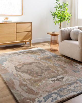 Surya Kavita KVT-2327 Warm Grey Area Rug Room Scene Feature
