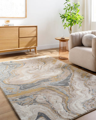 Surya Kavita KVT-2328 Khaki Area Rug Room Scene Feature