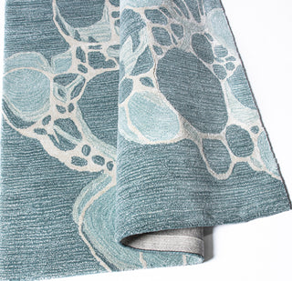Bashian Larchmont L128-LR393 Teal Area Rug Fold Image