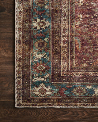 Loloi Layla LAY-01 Brick/Blue Area Rug Corner Image
