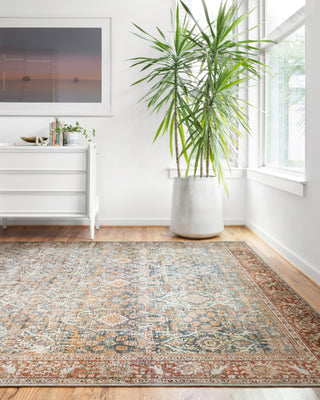 Loloi Layla LAY-04 Ocean/Rust Area Rug Lifestyle Image Feature