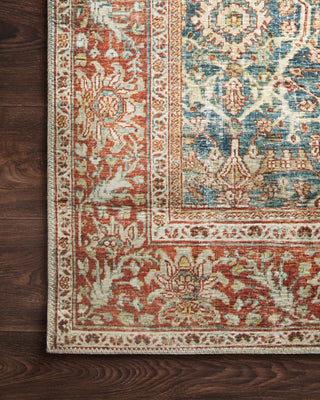 Loloi Layla LAY-04 Ocean/Rust Area Rug Corner Image