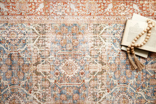 Loloi Layla LAY-04 Ocean/Rust Area Rug Lifestyle Image Feature