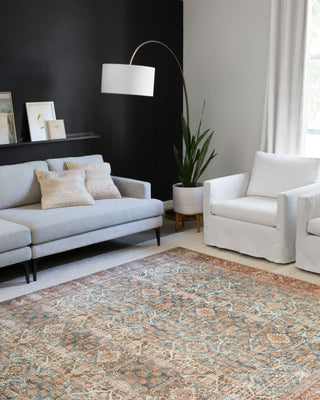 Loloi Layla LAY-04 Ocean/Rust Area Rug Lifestyle Image Feature