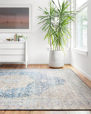 Loloi Layla LAY-07 Blue/Tangerine Area Rug Lifestyle Image Feature
