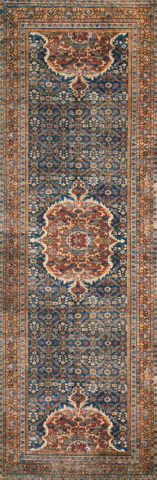 Loloi II Layla LAY-09 Cobalt Blue/Spice Area Rug Lifestyle Image Feature
