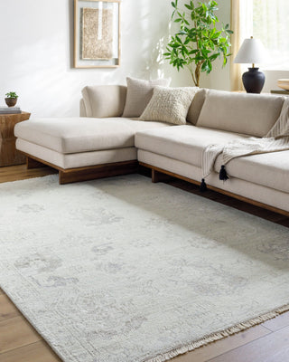 Surya Le Blanc LBC-2300 Light Silver Area Rug Room Scene Feature