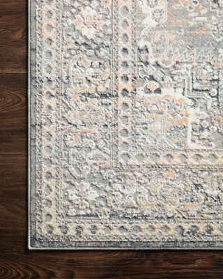 Loloi Lucia LUC-01 Grey/Sunset Area Rug Corner Image