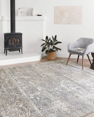 Loloi Lucia LUC-03 Steel/Ivory Area Rug Lifestyle Image Feature