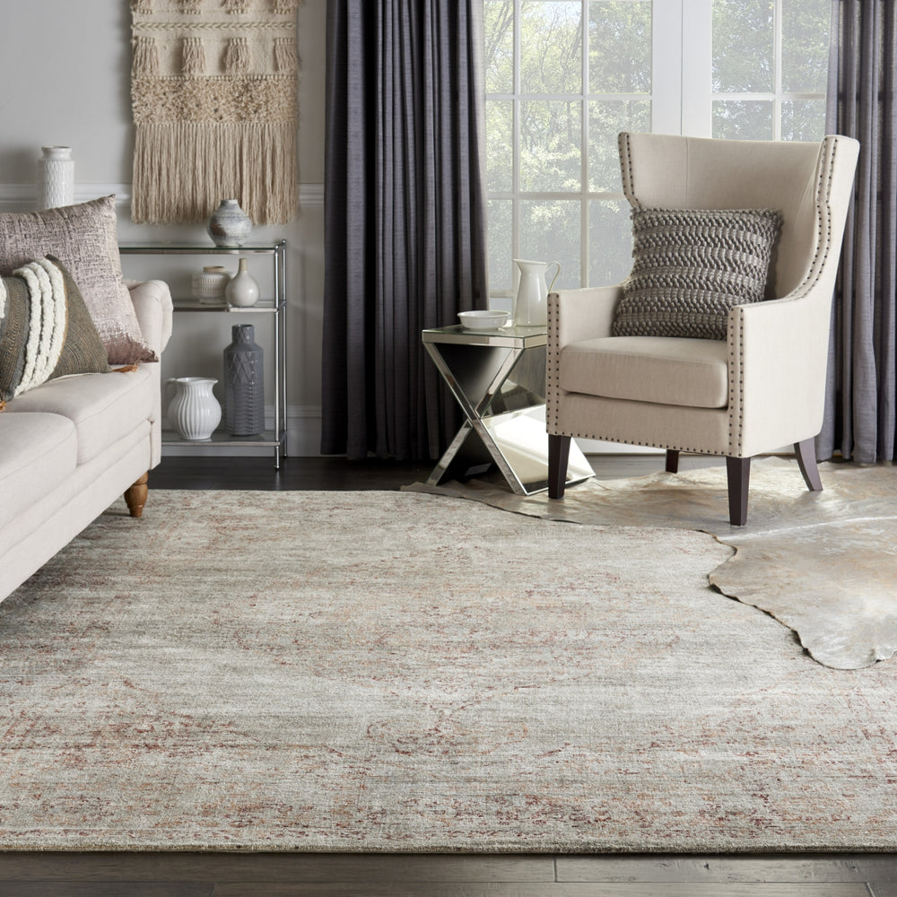 Nourison Lucent LCN07 Silver Red Area Rug by Home Room Image Feature