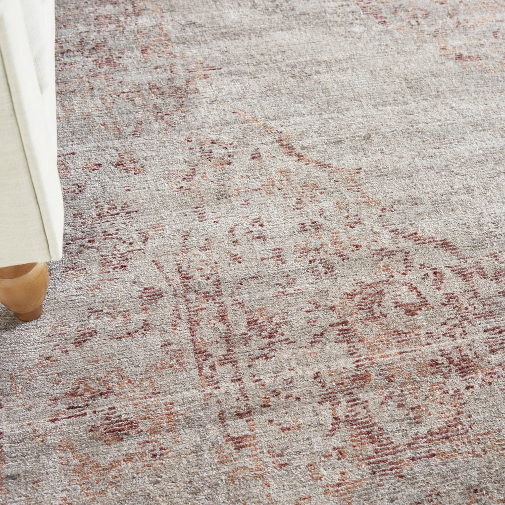 Nourison Lucent LCN07 Silver Red Area Rug by Home Room Image Feature