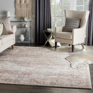 Nourison Lucent LCN07 Silver Red Area Rug by Home Room Image Feature