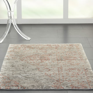 Nourison Lucent LCN07 Silver Red Area Rug by Home Room Image Feature