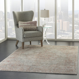 Nourison Lucent LCN07 Silver Red Area Rug by Home Room Image Feature