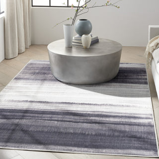 Calvin Klein Ck031 Launder LDR01 Ivory Black Area Rug Corner Image