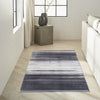 Calvin Klein Ck031 Launder LDR01 Ivory Black Area Rug Corner Image