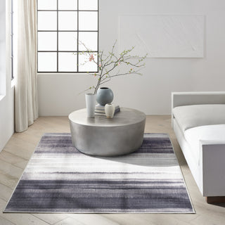 Calvin Klein Ck031 Launder LDR01 Ivory Black Area Rug Room Image Feature