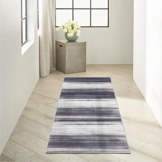 Calvin Klein Ck031 Launder LDR01 Ivory Black Area Rug Corner Image