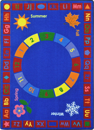 Joy Carpets Kid Essentials Learning Time Multi Area Rug