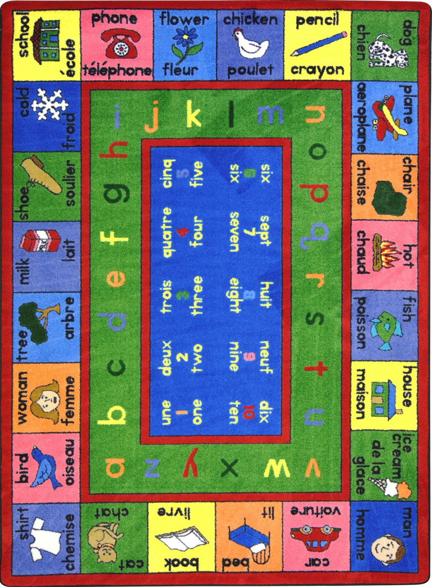 Joy Carpets Kid Essentials LenguaLink (French) Multi Area Rug