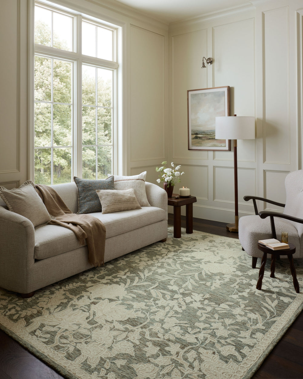 Loloi Lenore LNO-02 Lagoon / Wheat Area Rug Lifestyle Image Feature