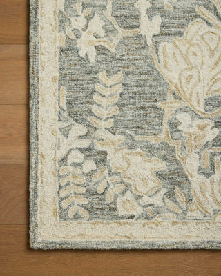 Loloi Lenore LNO-02 Lagoon / Wheat Area Rug Corner Image