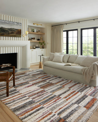 Loloi Levitt Shag LEV-03 Ivory/Sunset Area Rug Lifestyle Image Feature