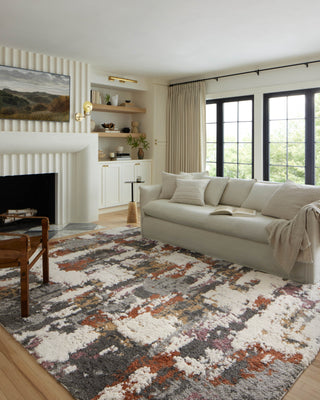 Loloi Levitt Shag LEV-04 Grey/Multi Area Rug Lifestyle Image Feature