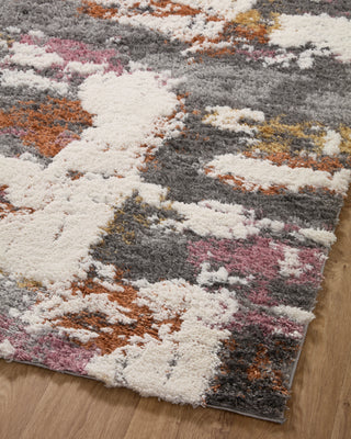 Loloi Levitt Shag LEV-04 Grey/Multi Area Rug Angle Image