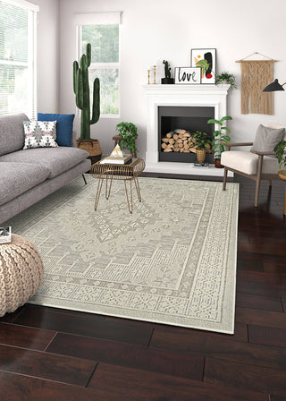 Couristan Liguria Sarzana Dove Grey Area Rug Lifestyle Image Feature