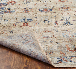 Ancient Boundaries Lily LIL-11 Vintage Tan/Blues Area Rug Closeup Image