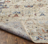 Ancient Boundaries Lily LIL-11 Vintage Tan/Blues Area Rug Folded Backing Image