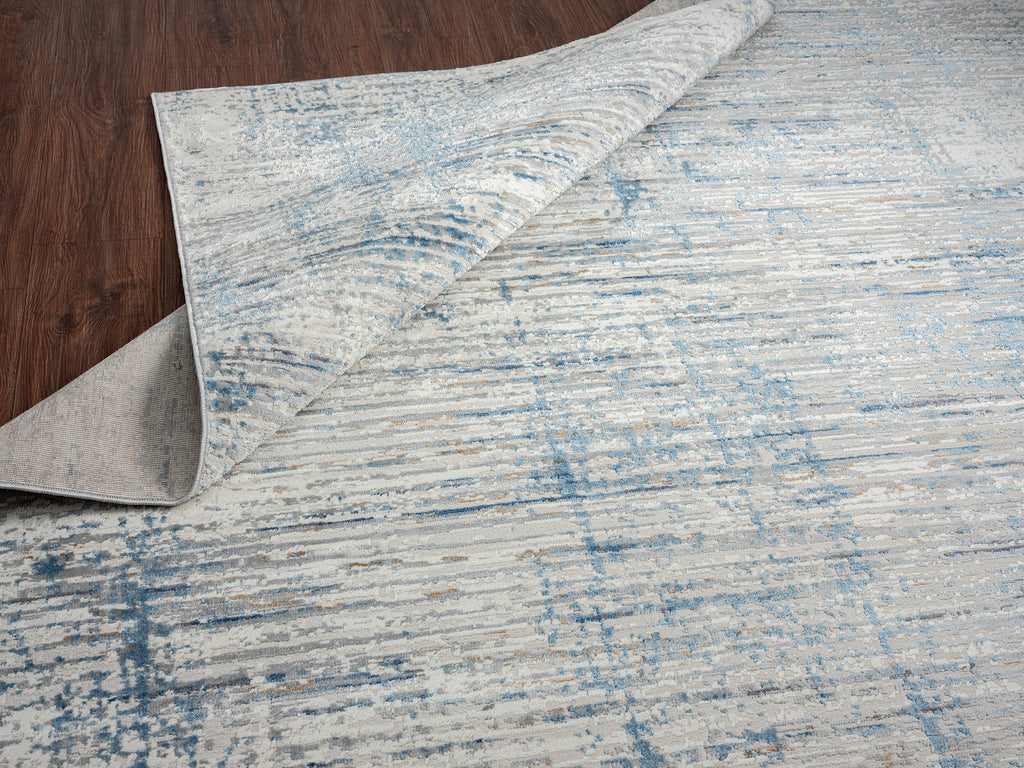 K2 Lumina LM-030 Winter White/Azure Area Rug Lifestyle Image Feature