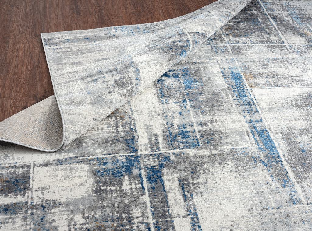 K2 Lumina LM-033 Greys/Azure Area Rug Lifestyle Image Feature