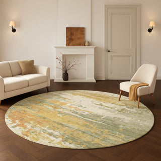 Dalyn Lumara LM1 Aloe Area Rug Round Lifestyle Image Feature