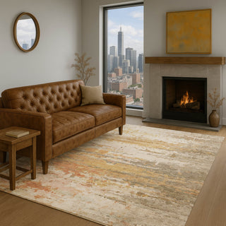 Dalyn Lumara LM1 Khaki Area Rug Lifestyle Image Feature