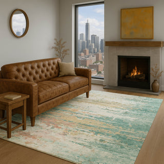 Dalyn Lumara LM1 Seafoam Area Rug Lifestyle Image Feature