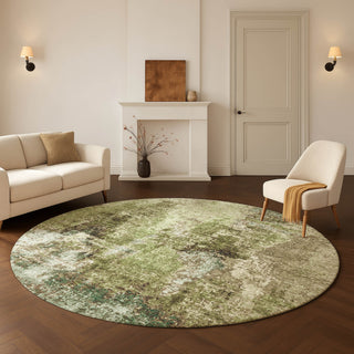 Dalyn Lumara LM2 Aloe Area Rug Round Lifestyle Image Feature