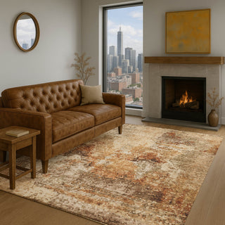 Dalyn Lumara LM2 Copper Area Rug Lifestyle Image Feature
