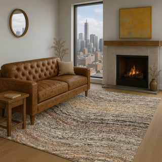 Dalyn Lumara LM3 Pewter Area Rug Lifestyle Image Feature