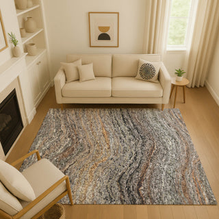 Dalyn Lumara LM3 Pewter Area Rug Lifestyle Image Feature