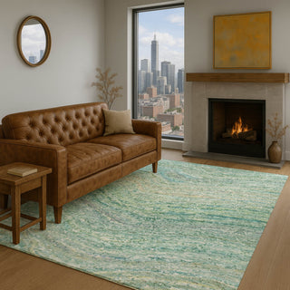 Dalyn Lumara LM3 Teal Area Rug Lifestyle Image Feature