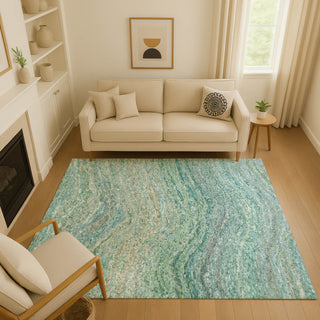 Dalyn Lumara LM3 Teal Area Rug Lifestyle Image Feature