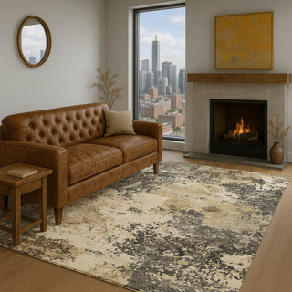 Dalyn Lumara LM4 Pewter Area Rug Lifestyle Image Feature